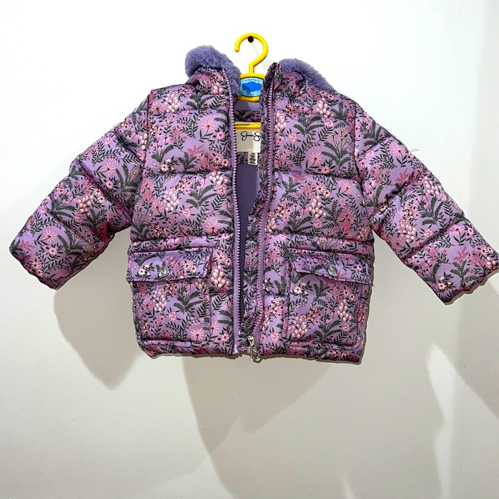 Jessica Simpson baby 12 months Floral winter jacket with hood